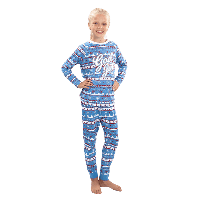 Hovedbilde Julepysjamas, God Jul Barn Blå