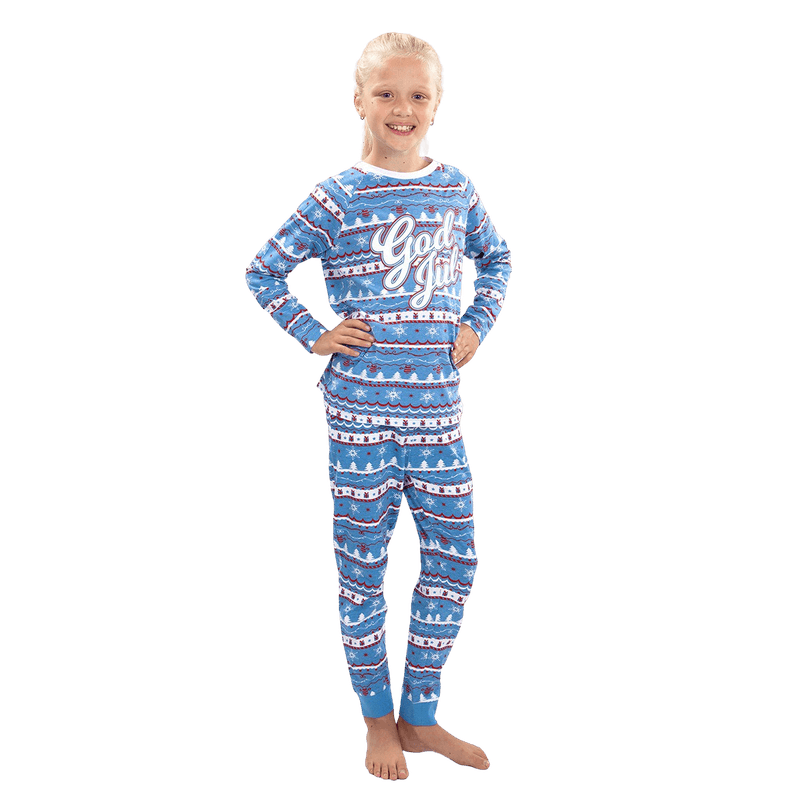 Julepysjamas, God Jul Barn Blå